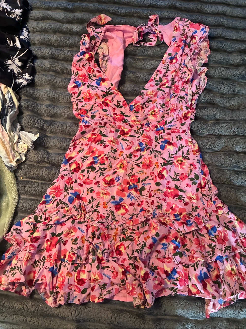 Hello Molly Pink Floral Maxi Dress with Multicolor Blooms - Picture 4 of 4